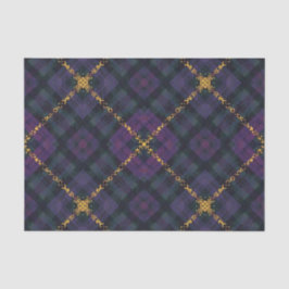 PAPEL DE SEDA BLACK PURPLE GOLD GLITTER CHRISTMAS PLAID