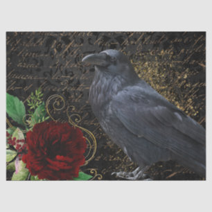 Papel De Seda Black Raven Rosa Whimsical