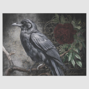 Papel De Seda Black Raven Rosa Whimsical