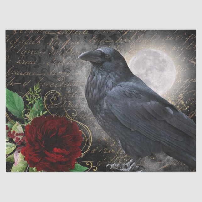 Papel De Seda Black Raven Rosa Whimsical (Anverso)