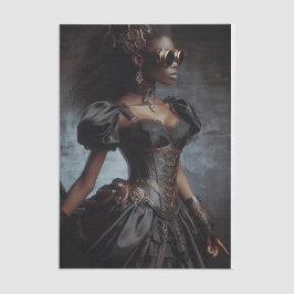 Papel De Seda Black Raven Steampunk Vintage Victoria Lady