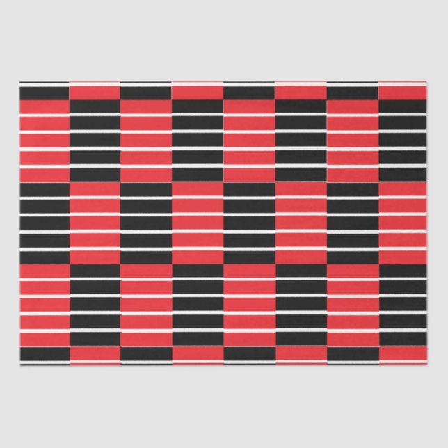 Papel De Seda Black Red Checks and Stripes (Anverso)