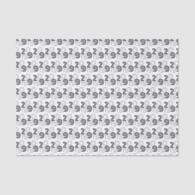 Papel De Seda Black Retro Gran Números Clase de (Anverso)