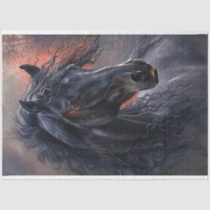 Papel De Seda Black Stallion Mystic Horse Decoupage