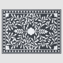 Papel De Seda Black Traditional Bone Inlay Decoupage Paper