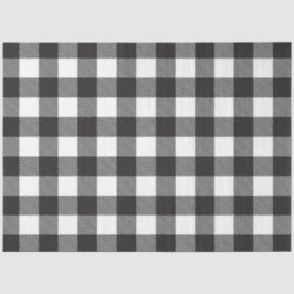 Papel De Seda Black White Buffalo Gingham Check Plate Holiday