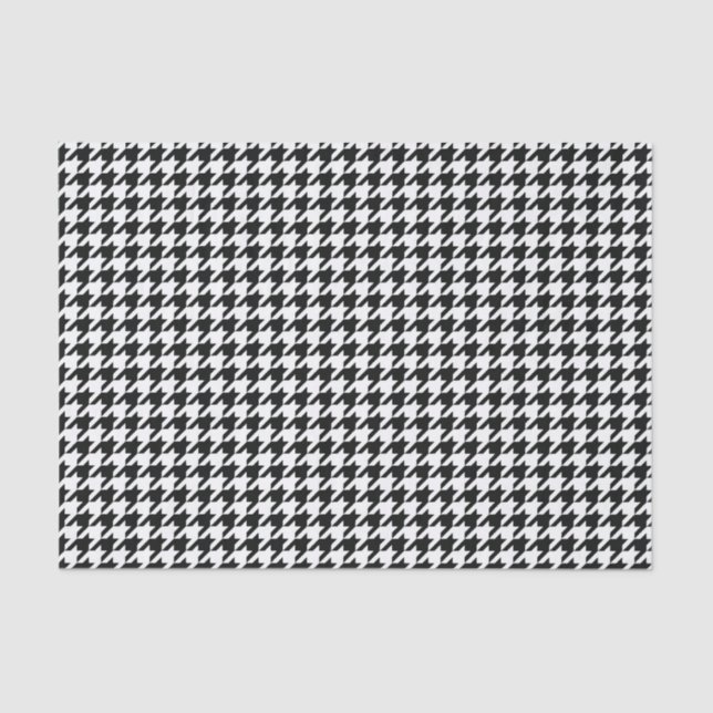 Papel De Seda Black White Classic Houndstap Check (Anverso)