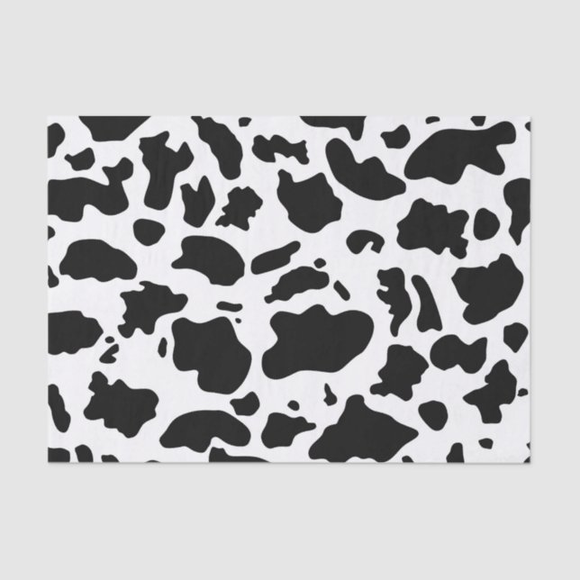 Papel De Seda Black White Cow Spots Farm Animal Decoupage (Anverso)