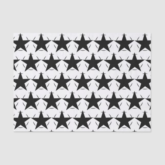 Papel De Seda Black White Stars (Anverso)