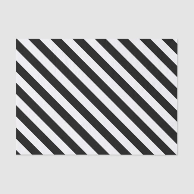 Papel De Seda Black & white striped wedding gift tissue paper (Anverso)