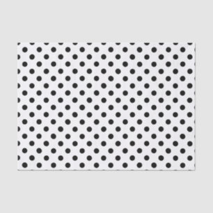 Papel De Seda Blanco Con Lunares Negros