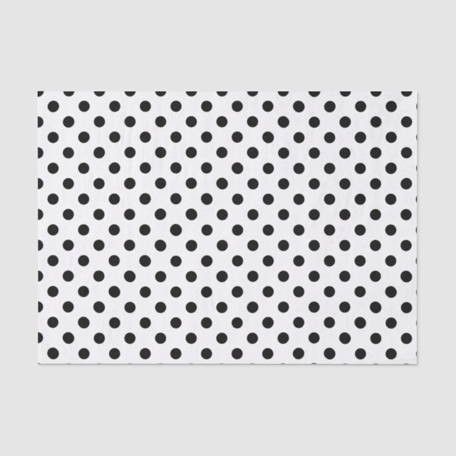 Papel De Seda Blanco Con Lunares Negros (Anverso)