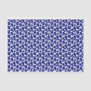 PAPEL DE SEDA BLANCO CON PATRONES DE PAISLEY AZUL