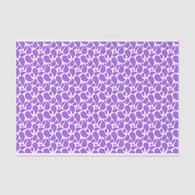 PAPEL DE SEDA BLANCO CON PATRONES DE PAISLEY MÁS LAVANOS (Anverso)