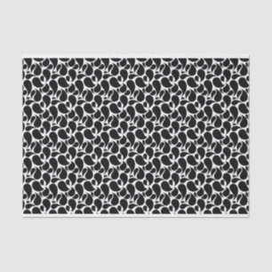 PAPEL DE SEDA BLANCO CON PATRONES DE PAISLEY NEGRO