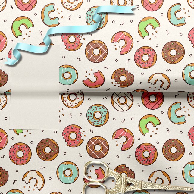 Papel De Seda Blanco del patrón de donut retro (Subido por el creador)