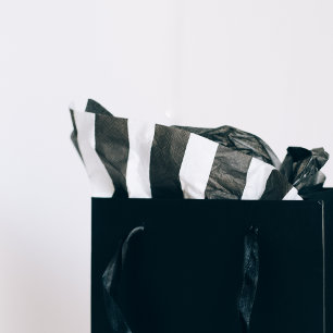 Papel De Seda Blanco negro moderno a rayas