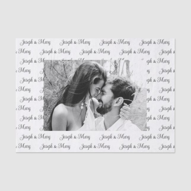 Papel de Seda Blanco Personalizado para Bodas (Anverso)