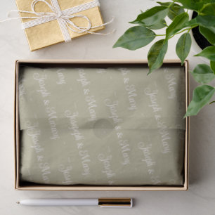 Papel de seda blanco personalizado Sage y marfil p