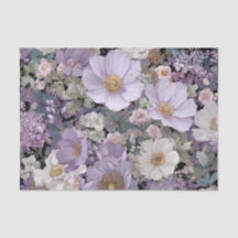 Blanco Rústico Púrpura Vintage Boho Floral