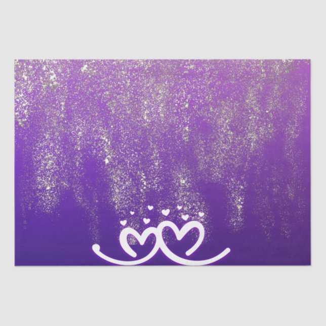 Papel De Seda Blanco sobre degradado púrpura | (Anverso)