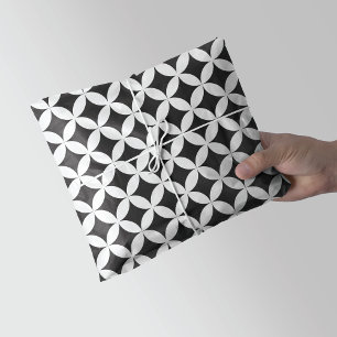 Papel De Seda Blanco sobre la geométrica del diamante negro