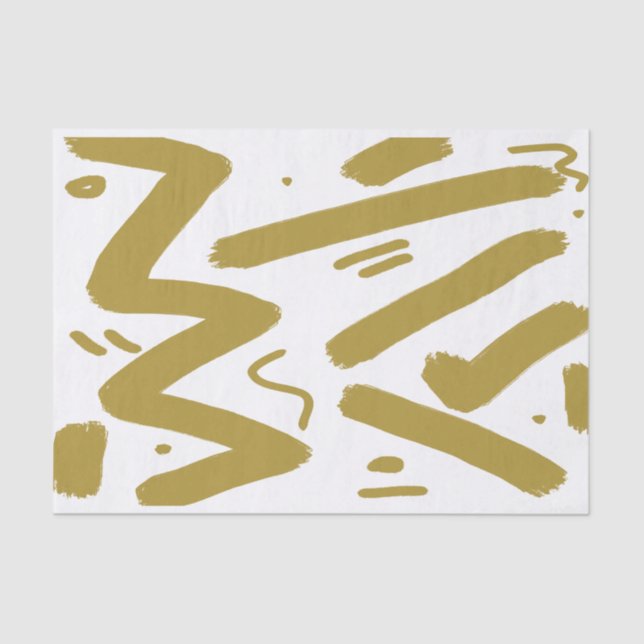 Papel De Seda Blanco tribal y oro (Anverso)