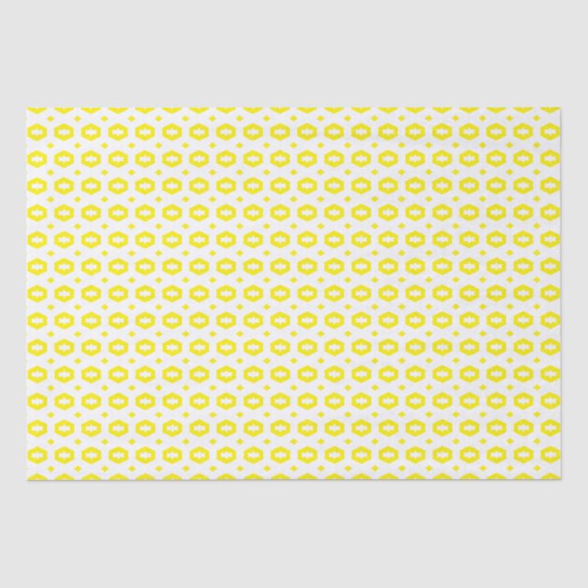 Papel De Seda Blanco y amarillo: Geometriana (Anverso)