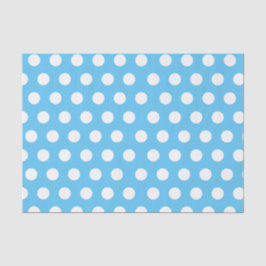 Papel De Seda Blanco y Azul Grande Mediano Lunares Fiesta