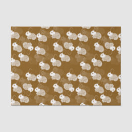 Papel De Seda Blanquísimos conejitos en marrón