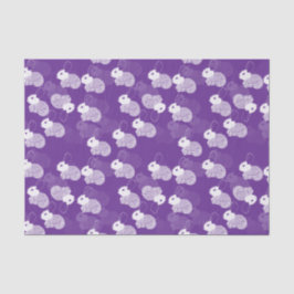 Papel De Seda Blanquísimos conejitos en morado