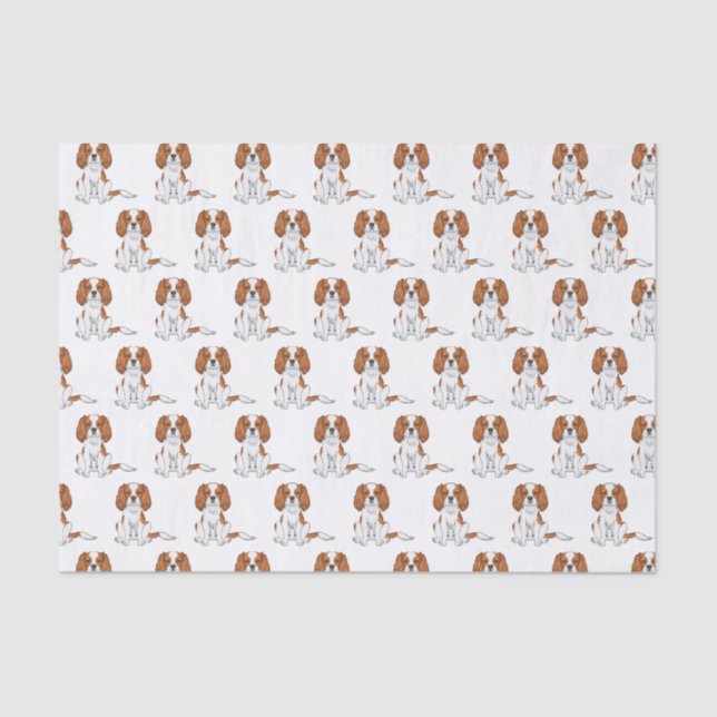 Papel De Seda Blenheim Cavalier King Charles Spaniel Pattern (Anverso)