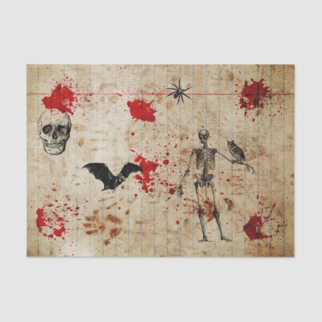 Papel De Seda Bloody Decoupage Skull Skeleton (Anverso)