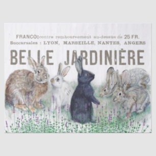 Papel De Seda Bloom de la deposición de conejo de conejo vintage