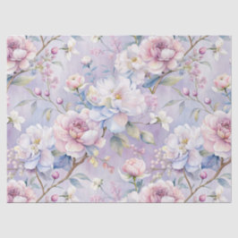 Papel De Seda Bloom Vintage Pastel Purple Floral Decoupage Art