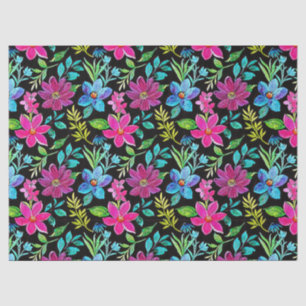 Papel De Seda Blooming flower garden chic floral foliage
