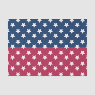 Papel De Seda Bloque de color azul y rojo con estrellas blancas