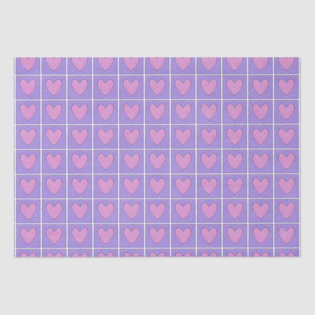 Papel De Seda Bloque de madera Heart Applit Quilt (Anverso)