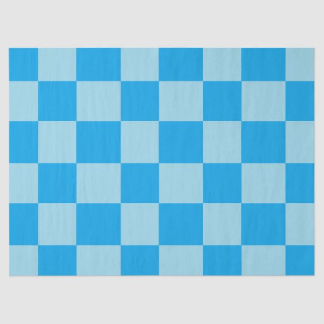 Papel De Seda Bloques cuadrados azules geométricos (Anverso)