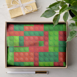 Papel De Seda Bloques de ladrillos rojos y verdes | NAVIDADES