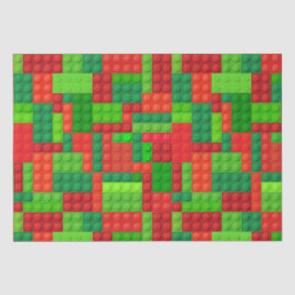 Papel De Seda Bloques de ladrillos rojos y verdes | NAVIDADES