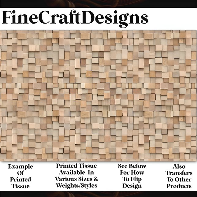 Papel De Seda Bloques de Madera Natural Geométricos Modernos Z1  (Subido por el creador)