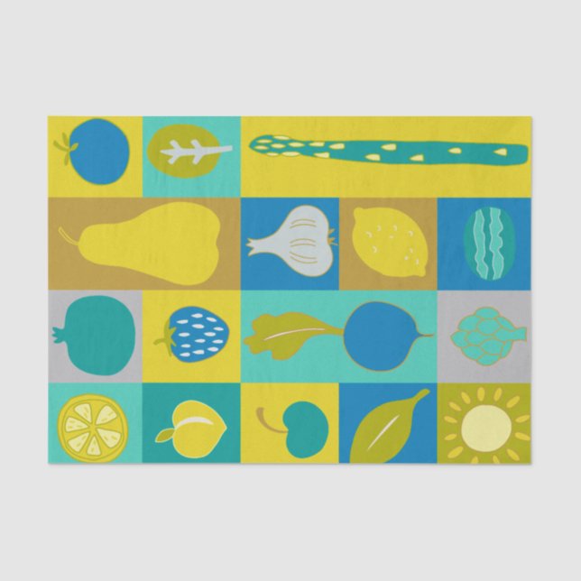 Papel De Seda Bloques de vegetación I (Anverso)