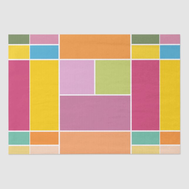 Papel De Seda Bloques geométricos de Springtime de juego (Anverso)