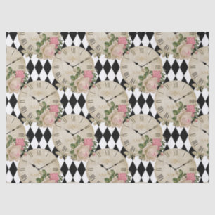 Papel De Seda Bloques y Rosas de época