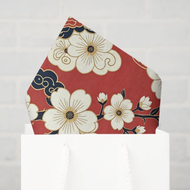 Papel De Seda Blossom Nouveau | Elegant Floral Design (Bolsa de regalo)
