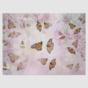 Papel De Seda Blossoms de las mariposas monarcas