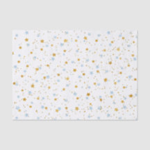 Blue and Gold Stars Confetti Tejido Paper