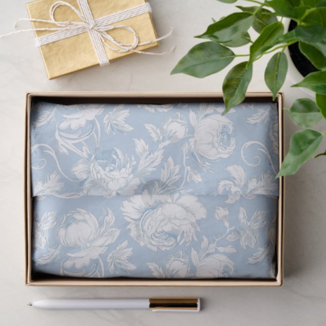Papel De Seda Blue and White Chinoiserie Decoupage Pattern (Regalo )