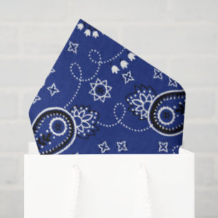 Papel De Seda Blue Bandana Western Cowboy Adventure Ranch Fun